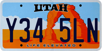 UT license plate Y345LN