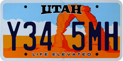 UT license plate Y345MH