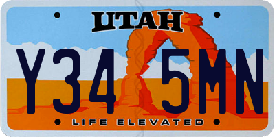 UT license plate Y345MN