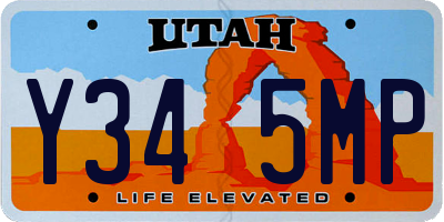 UT license plate Y345MP