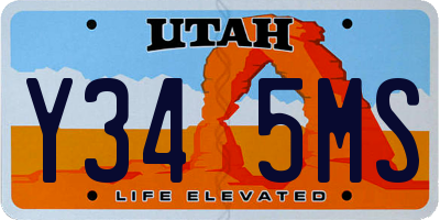 UT license plate Y345MS