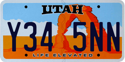 UT license plate Y345NN