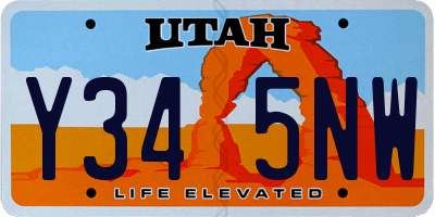 UT license plate Y345NW