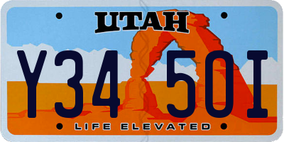 UT license plate Y345OI