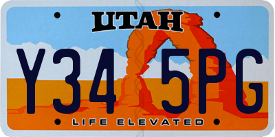 UT license plate Y345PG