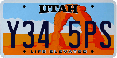 UT license plate Y345PS
