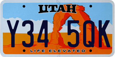 UT license plate Y345QK