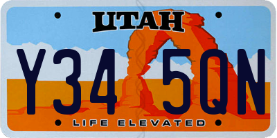 UT license plate Y345QN