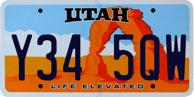 UT license plate Y345QW