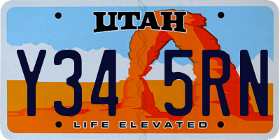 UT license plate Y345RN