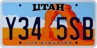 UT license plate Y345SB