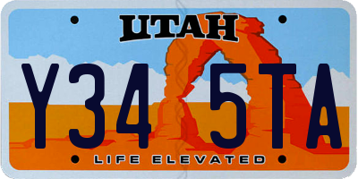 UT license plate Y345TA