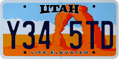 UT license plate Y345TD