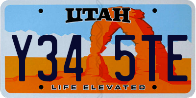 UT license plate Y345TE