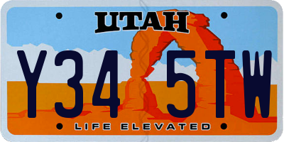 UT license plate Y345TW