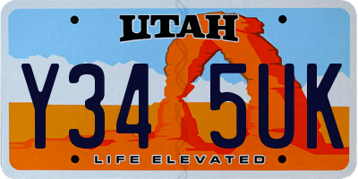 UT license plate Y345UK