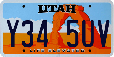 UT license plate Y345UV