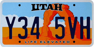 UT license plate Y345VH