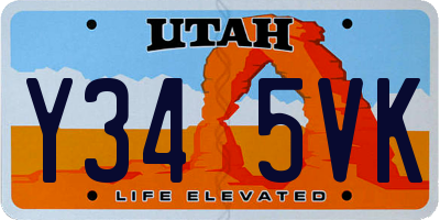 UT license plate Y345VK