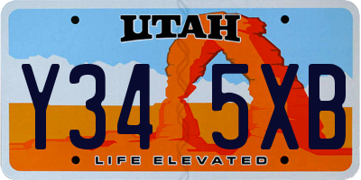 UT license plate Y345XB