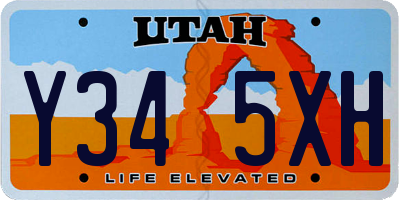 UT license plate Y345XH