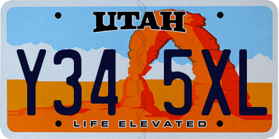 UT license plate Y345XL