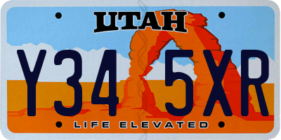 UT license plate Y345XR