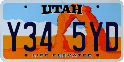 UT license plate Y345YD