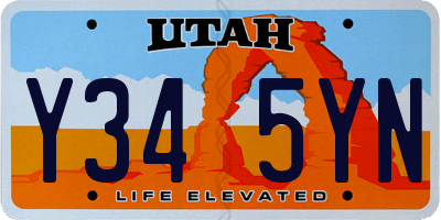 UT license plate Y345YN
