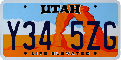 UT license plate Y345ZG