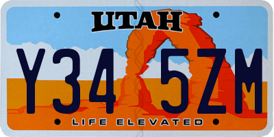 UT license plate Y345ZM