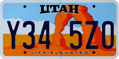 UT license plate Y345ZO