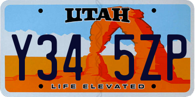 UT license plate Y345ZP