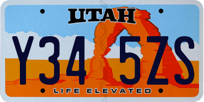 UT license plate Y345ZS