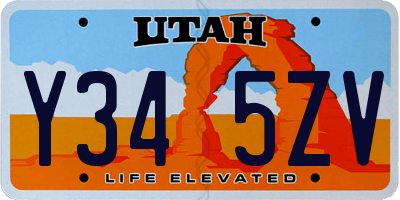 UT license plate Y345ZV