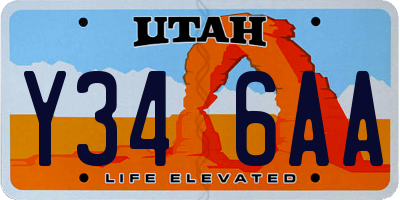 UT license plate Y346AA