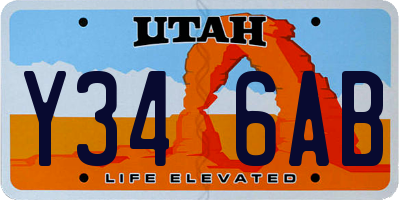 UT license plate Y346AB