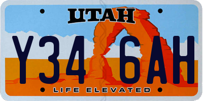 UT license plate Y346AH