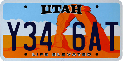 UT license plate Y346AT