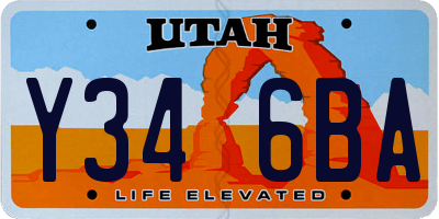 UT license plate Y346BA