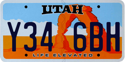 UT license plate Y346BH