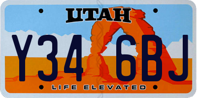 UT license plate Y346BJ