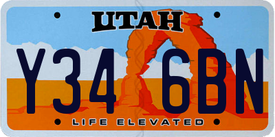 UT license plate Y346BN