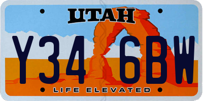UT license plate Y346BW