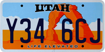 UT license plate Y346CJ