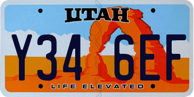 UT license plate Y346EF