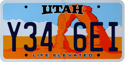 UT license plate Y346EI