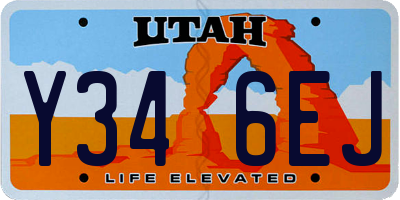 UT license plate Y346EJ