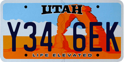 UT license plate Y346EK