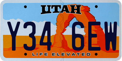 UT license plate Y346EW